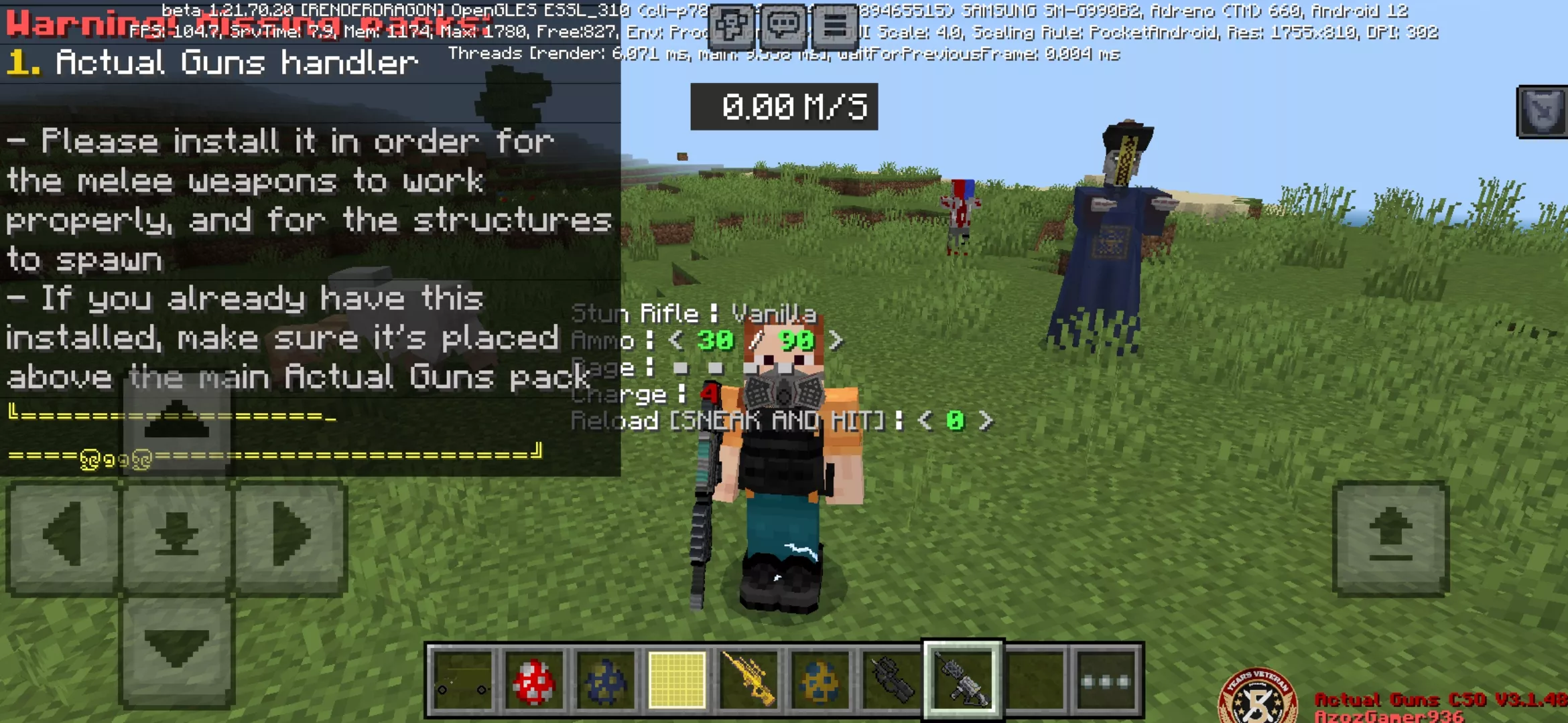 Actual Guns from Gun Mod for Minecraft PE