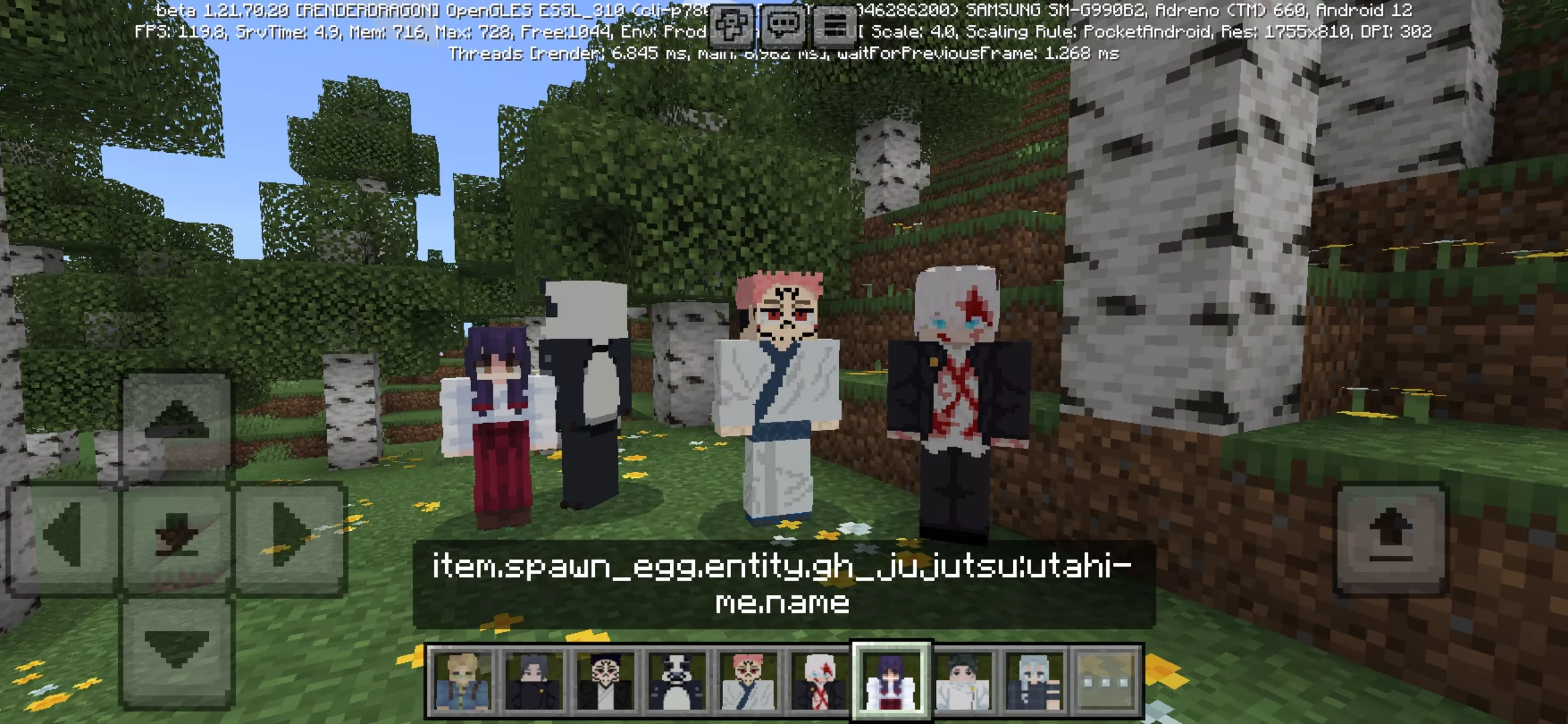 Characters from Jujutsu Collection Mod for Minecraft PE