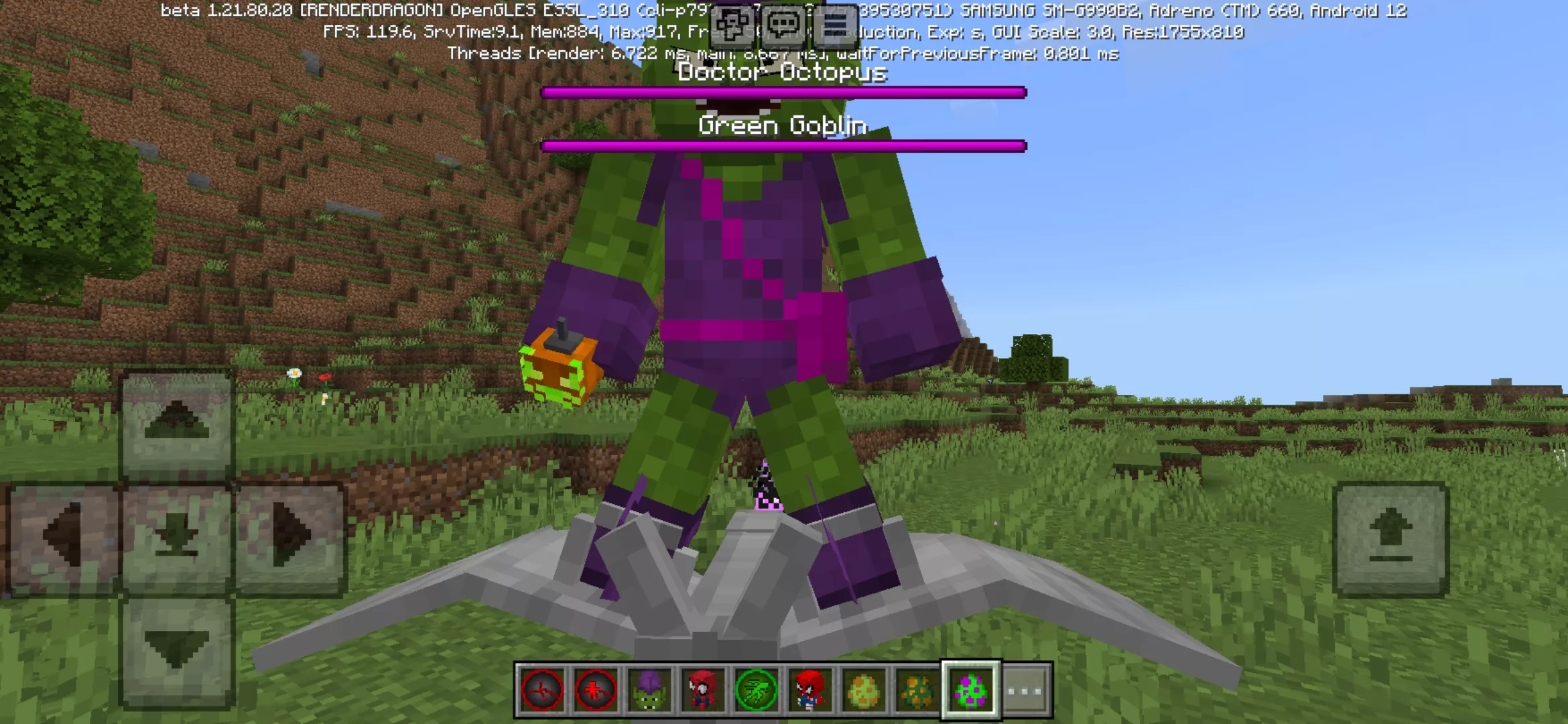 Green Goblin from Spiderman Mod for Minecraft PE