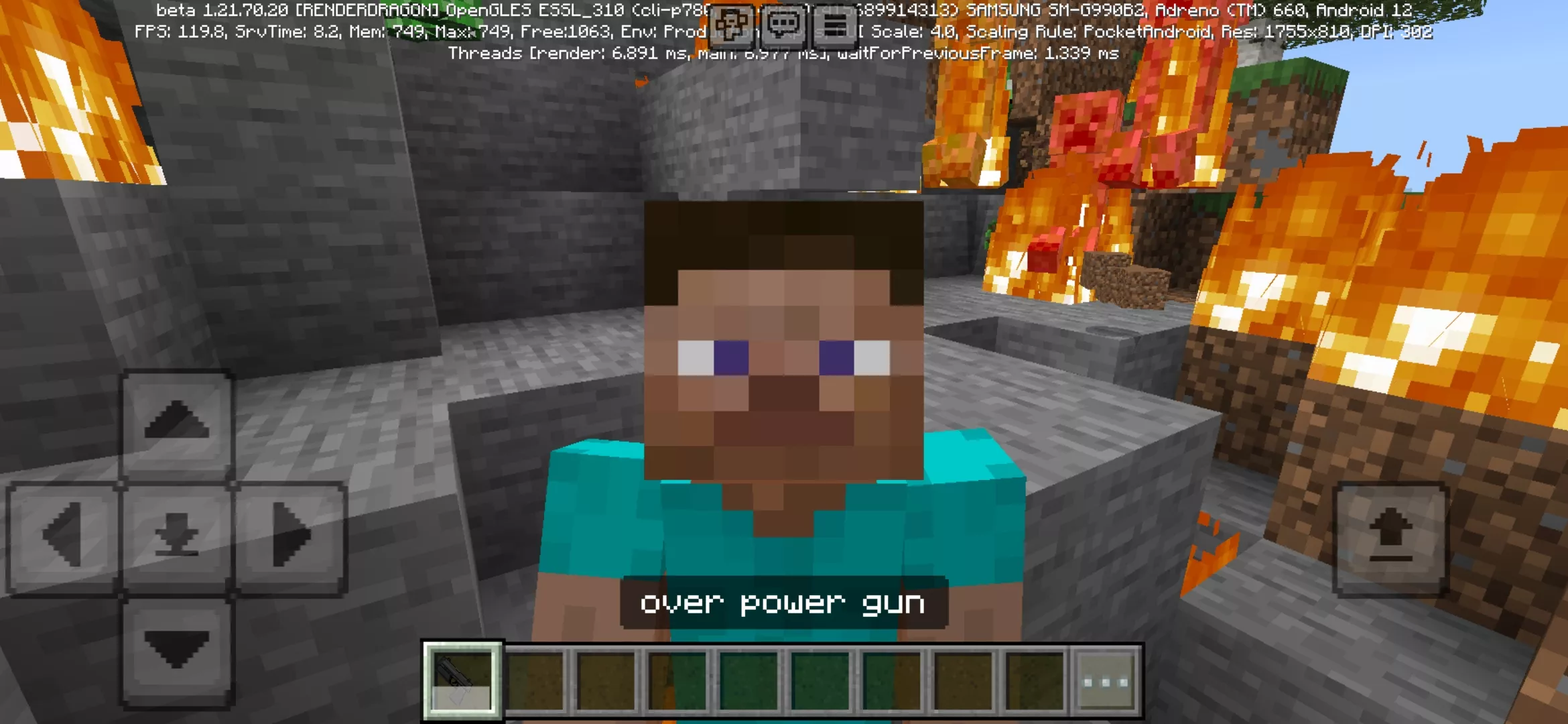 Over Power Gun from Gun Mod for Minecraft PE