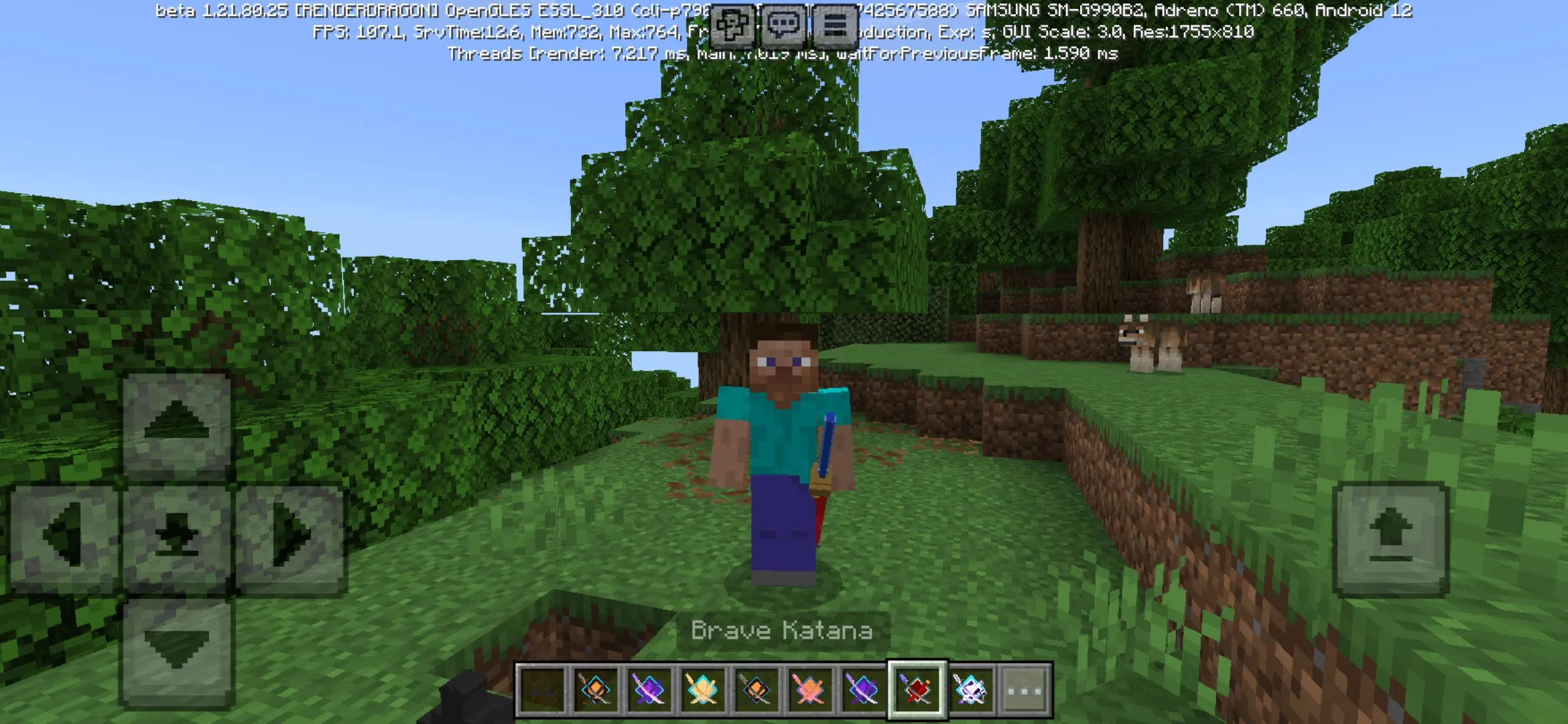Brave Katana from Slash Blade Mod for Minecraft PE