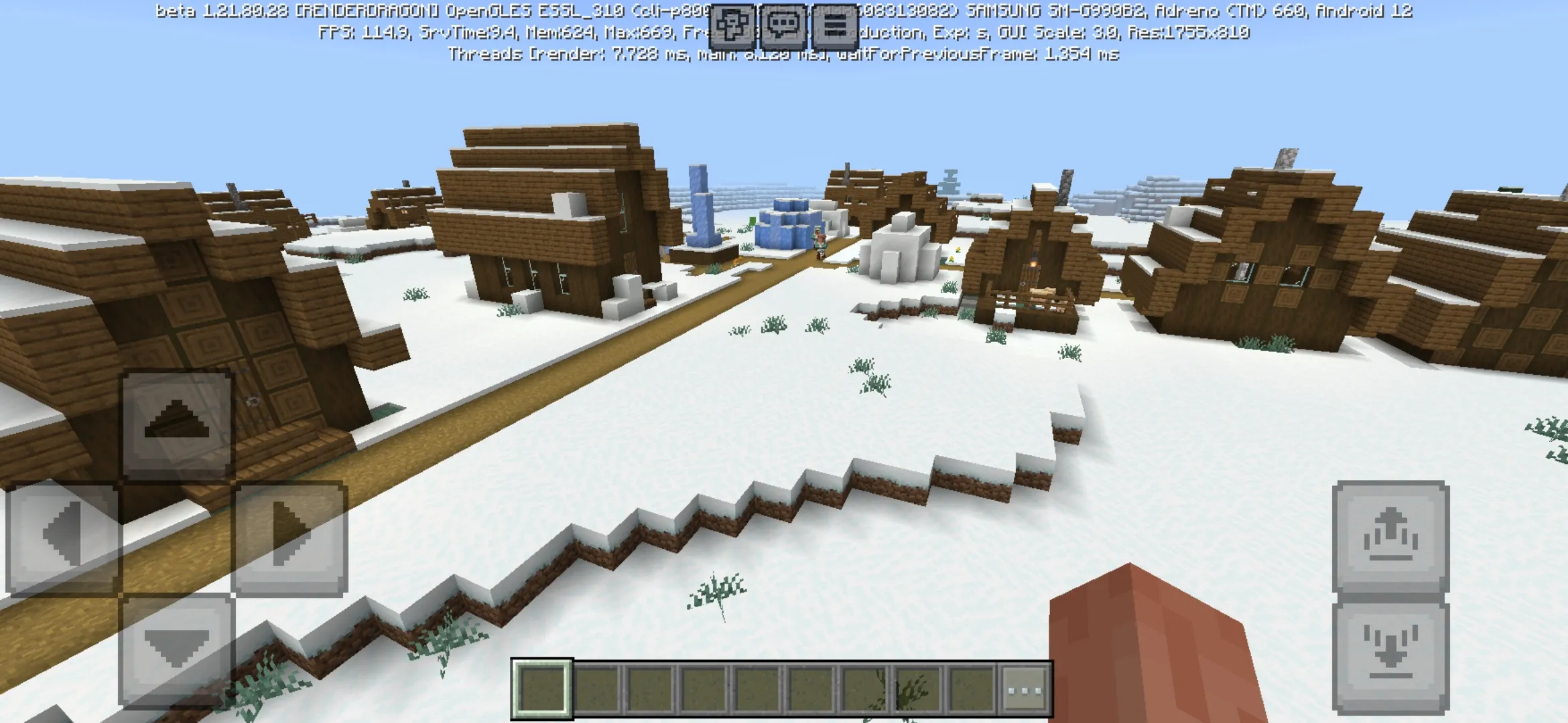 Village from Newb Shader for Minecraft PE