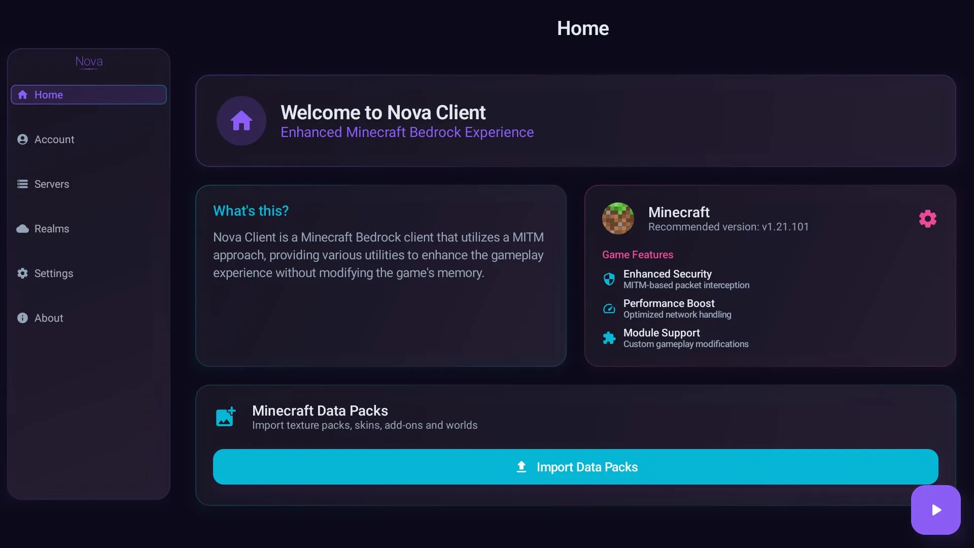 Nova Client for Minecraft PE