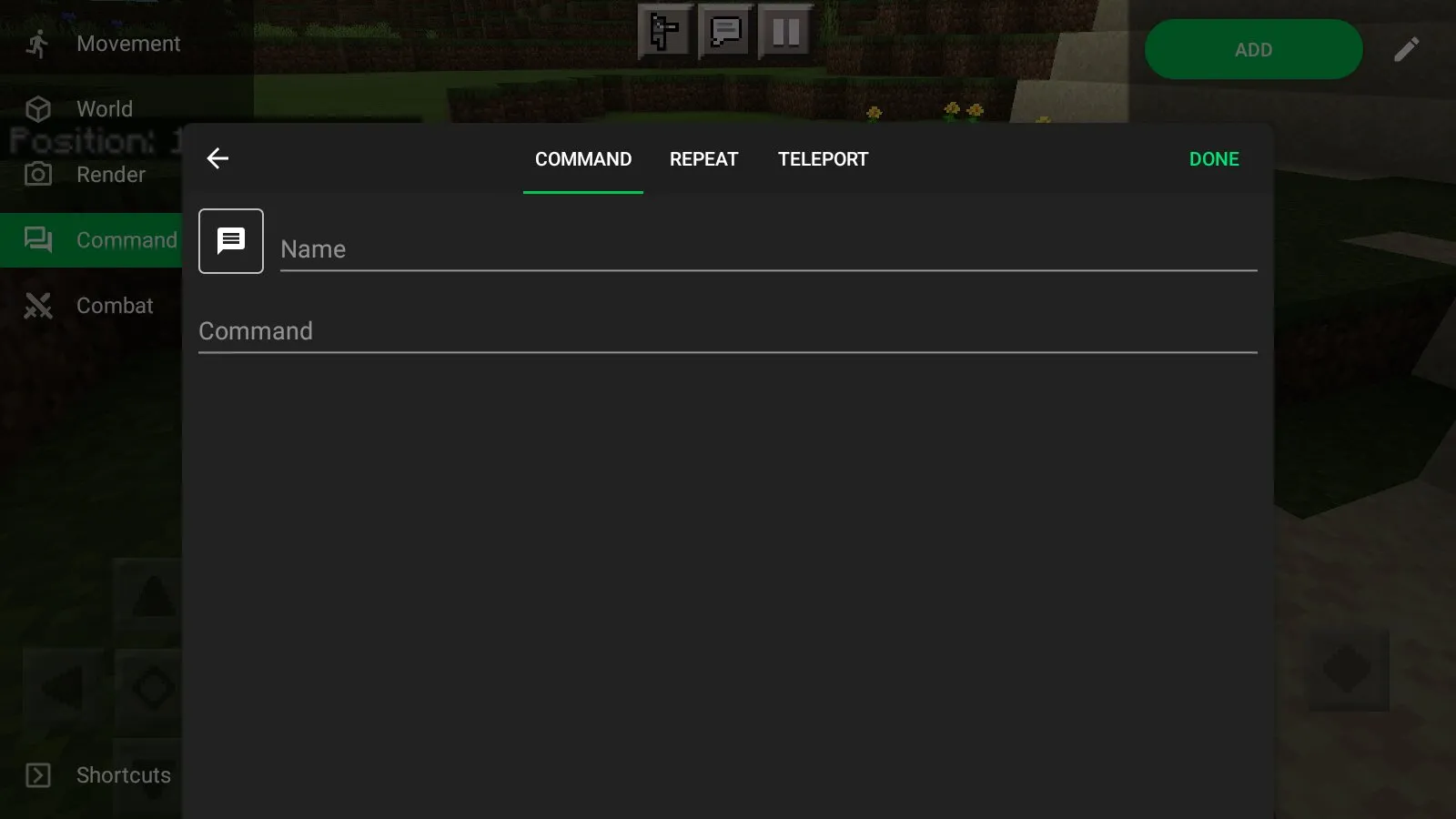 Commands from cheat toolbox from Minecraft PE 1.21