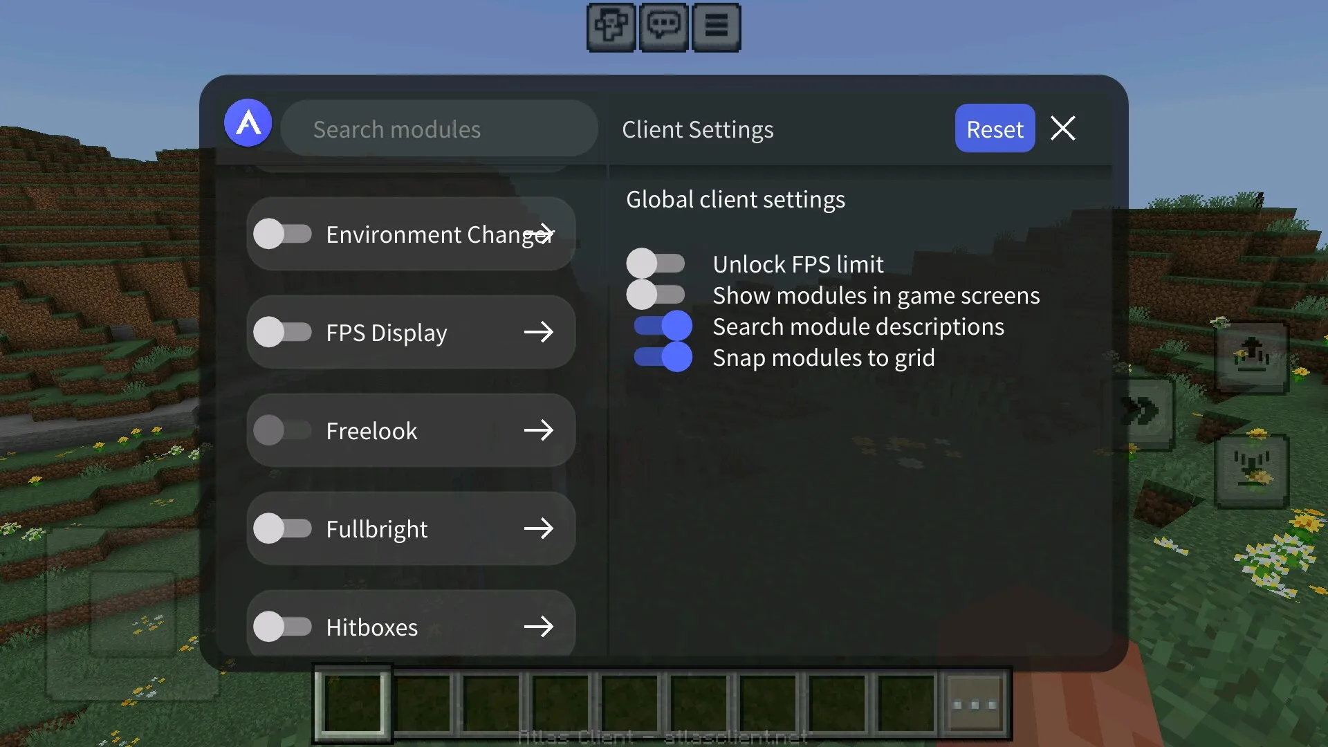 Functions from client atlas from Minecraft PE