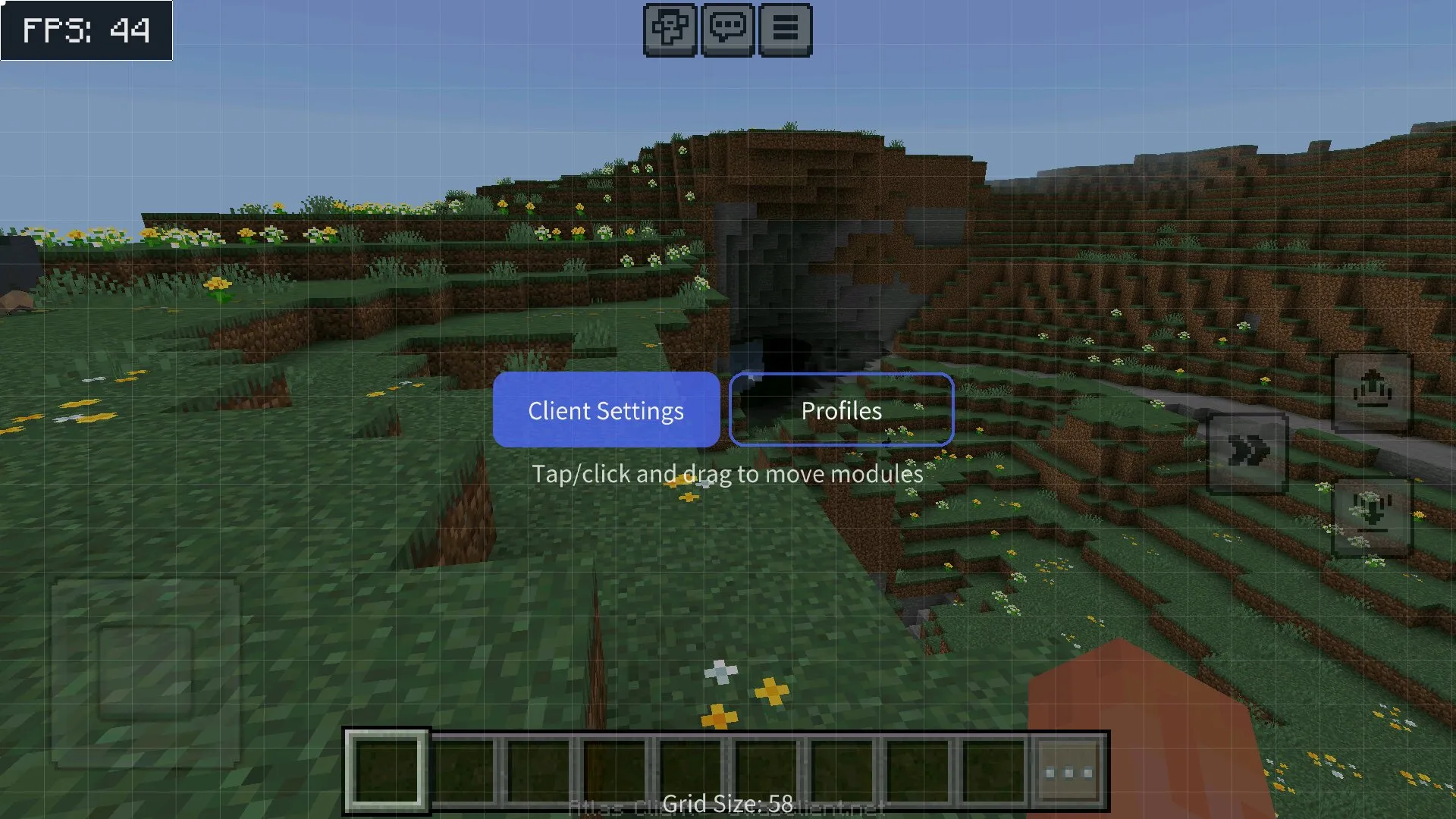 Menu from client atlas from Minecraft PE