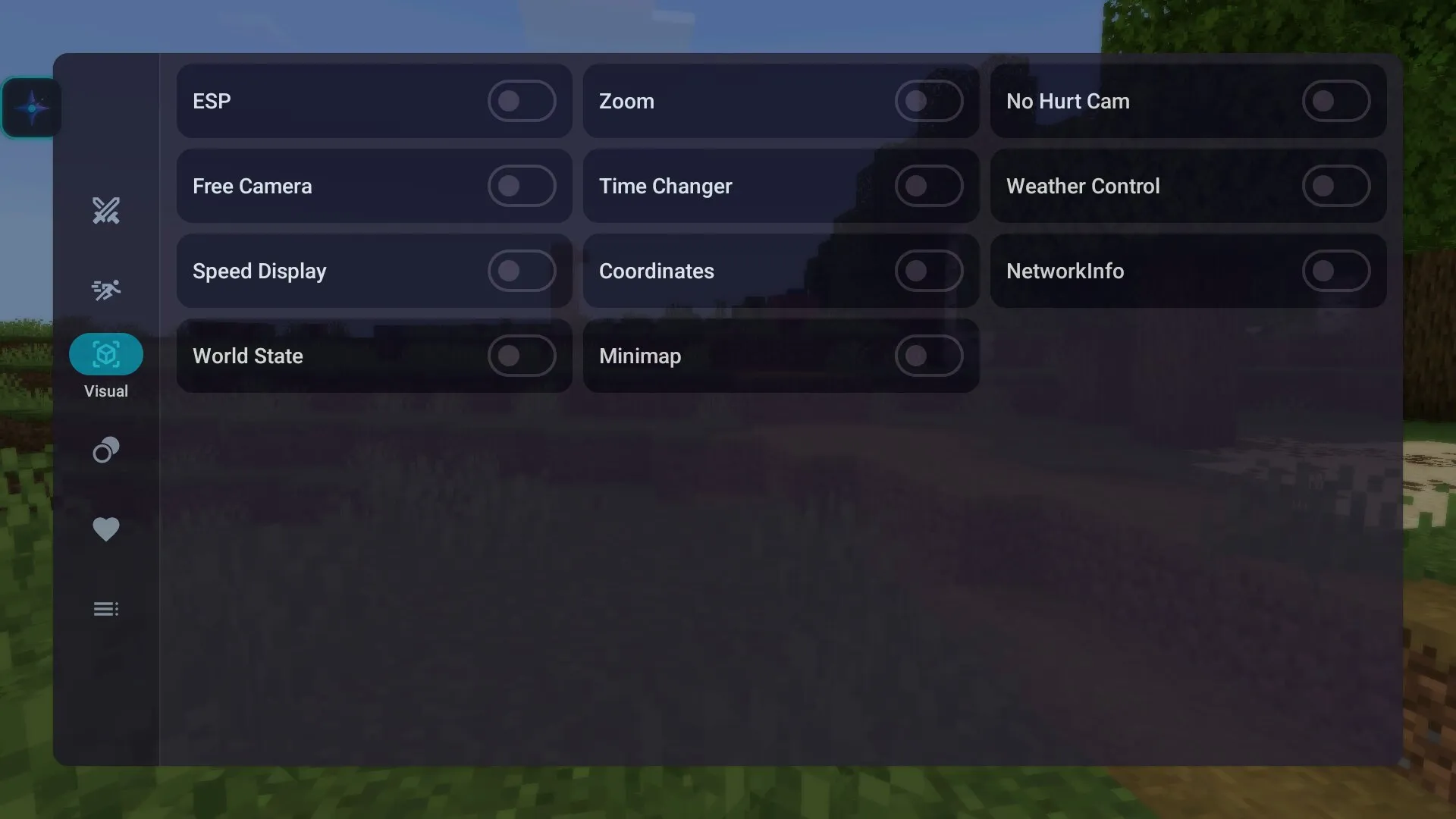 Visual from client nova from Minecraft